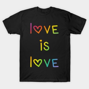 Love Is Love Rainbow Ombre with Hearts T-Shirt